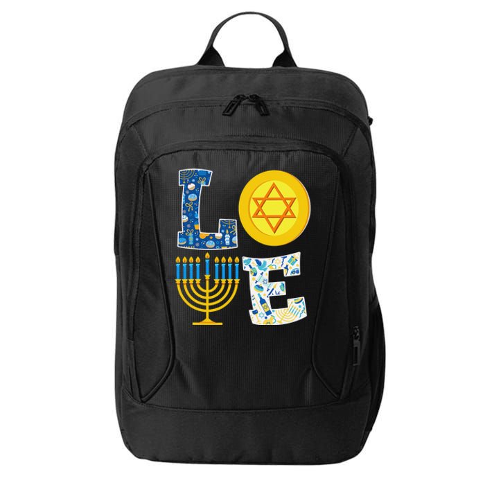 Love Hanukkah Shirt Chanukah Menorah Pajama Matching Family  City Backpack