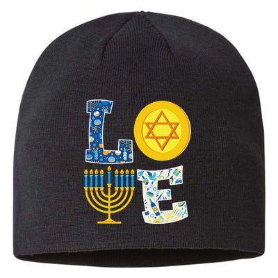 Love Hanukkah Shirt Chanukah Menorah Pajama Matching Family  Sustainable Beanie