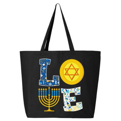 Love Hanukkah Shirt Chanukah Menorah Pajama Matching Family  25L Jumbo Tote