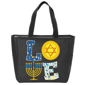 Love Hanukkah Shirt Chanukah Menorah Pajama Matching Family  Zip Tote Bag