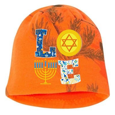 Love Hanukkah Shirt Chanukah Menorah Pajama Matching Family  Kati - Camo Knit Beanie