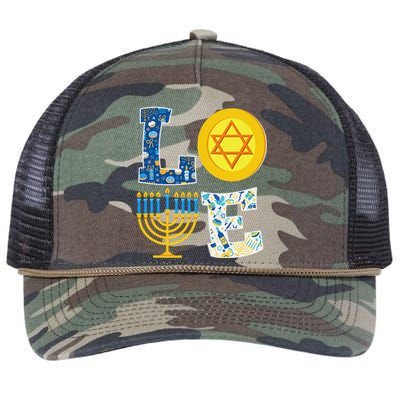 Love Hanukkah Shirt Chanukah Menorah Pajama Matching Family  Retro Rope Trucker Hat Cap