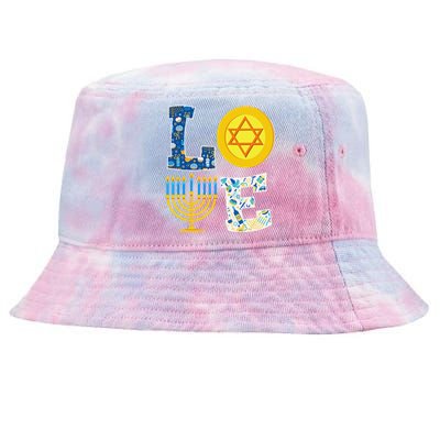 Love Hanukkah Shirt Chanukah Menorah Pajama Matching Family  Tie-Dyed Bucket Hat