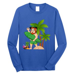 Leprechaun Hawaiian Surfing St Patricks Day Hawaii Gift Long Sleeve Shirt