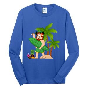 Leprechaun Hawaiian Surfing St Patricks Day Hawaii Gift Tall Long Sleeve T-Shirt