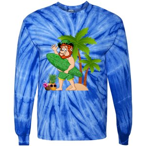 Leprechaun Hawaiian Surfing St Patricks Day Hawaii Gift Tie-Dye Long Sleeve Shirt