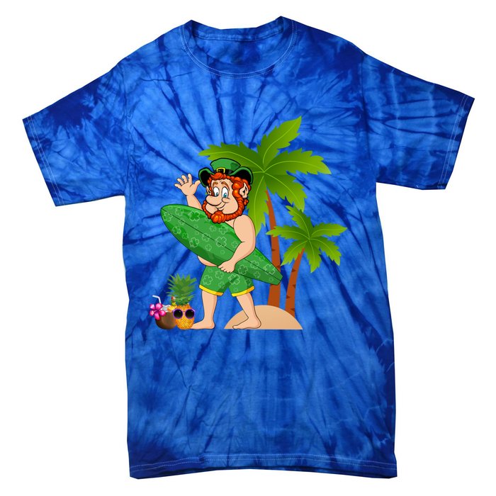 Leprechaun Hawaiian Surfing St Patricks Day Hawaii Gift Tie-Dye T-Shirt