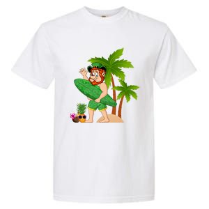 Leprechaun Hawaiian Surfing St Patricks Day Hawaii Gift Garment-Dyed Heavyweight T-Shirt