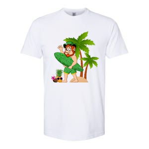 Leprechaun Hawaiian Surfing St Patricks Day Hawaii Gift Softstyle CVC T-Shirt