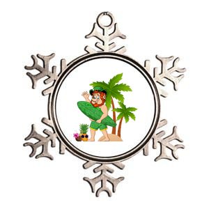 Leprechaun Hawaiian Surfing St Patricks Day Hawaii Gift Metallic Star Ornament