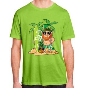 Leprechaun Hawaiian Surfing St Patricks Day Hawaii Great Gift Adult ChromaSoft Performance T-Shirt