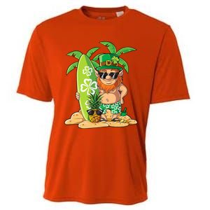 Leprechaun Hawaiian Surfing St Patricks Day Hawaii Great Gift Cooling Performance Crew T-Shirt