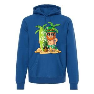 Leprechaun Hawaiian Surfing St Patricks Day Hawaii Great Gift Premium Hoodie