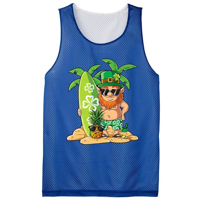 Leprechaun Hawaiian Surfing St Patricks Day Hawaii Great Gift Mesh Reversible Basketball Jersey Tank