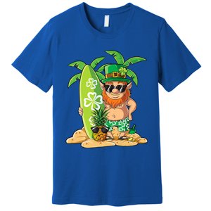 Leprechaun Hawaiian Surfing St Patricks Day Hawaii Great Gift Premium T-Shirt