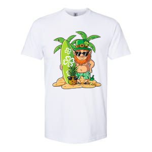 Leprechaun Hawaiian Surfing St Patricks Day Hawaii Great Gift Softstyle CVC T-Shirt