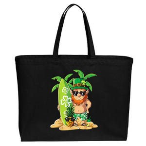 Leprechaun Hawaiian Surfing St Patricks Day Hawaii Cotton Canvas Jumbo Tote