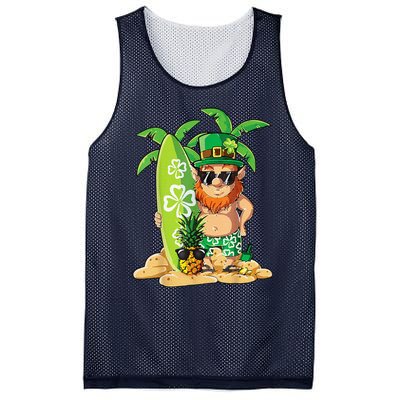 Leprechaun Hawaiian Surfing St Patricks Day Hawaii Mesh Reversible Basketball Jersey Tank