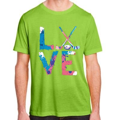 Love Hockey Sport Fans Passion Fun Ice Hockey Gift Adult ChromaSoft Performance T-Shirt