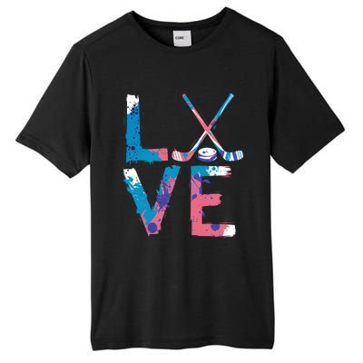 Love Hockey Sport Fans Passion Fun Ice Hockey Gift Tall Fusion ChromaSoft Performance T-Shirt