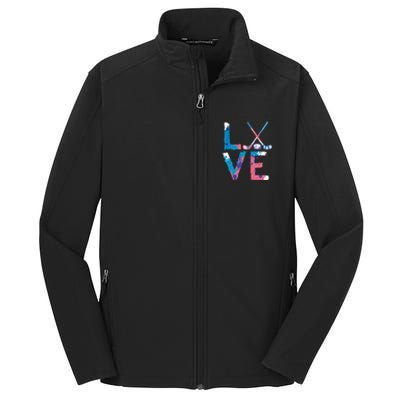 Love Hockey Sport Fans Passion Fun Ice Hockey Gift Core Soft Shell Jacket