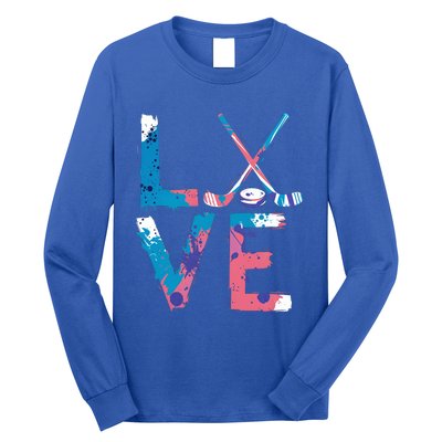 Love Hockey Sport Fans Passion Fun Ice Hockey Gift Long Sleeve Shirt