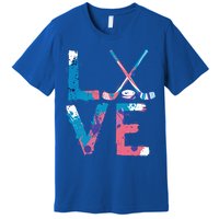 Love Hockey Sport Fans Passion Fun Ice Hockey Gift Premium T-Shirt