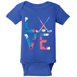 Love Hockey Sport Fans Passion Fun Ice Hockey Gift Baby Bodysuit