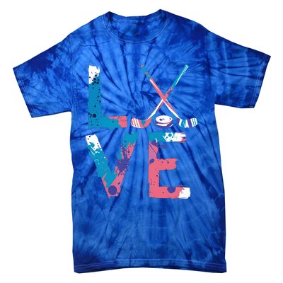 Love Hockey Sport Fans Passion Fun Ice Hockey Gift Tie-Dye T-Shirt