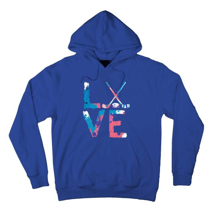 Love Hockey Sport Fans Passion Fun Ice Hockey Gift Tall Hoodie