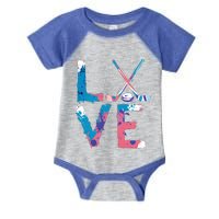 Love Hockey Sport Fans Passion Fun Ice Hockey Gift Infant Baby Jersey Bodysuit