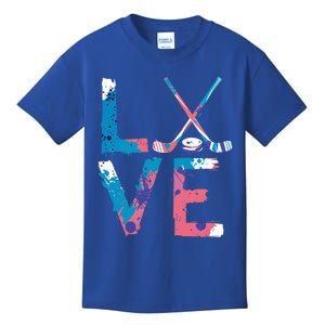 Love Hockey Sport Fans Passion Fun Ice Hockey Gift Kids T-Shirt