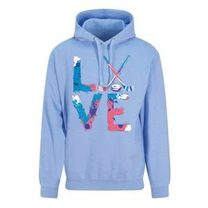 Love Hockey Sport Fans Passion Fun Ice Hockey Gift Unisex Surf Hoodie