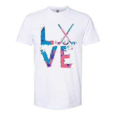 Love Hockey Sport Fans Passion Fun Ice Hockey Gift Softstyle CVC T-Shirt