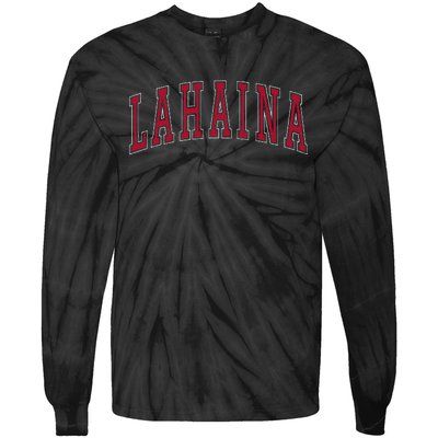 Lahaina Hawaii Souvenir Vacation College Style Text Tie-Dye Long Sleeve Shirt