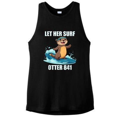 Let Her Surf Otter 841 Ladies PosiCharge Tri-Blend Wicking Tank