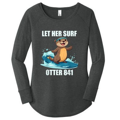 Let Her Surf Otter 841 Women's Perfect Tri Tunic Long Sleeve Shirt