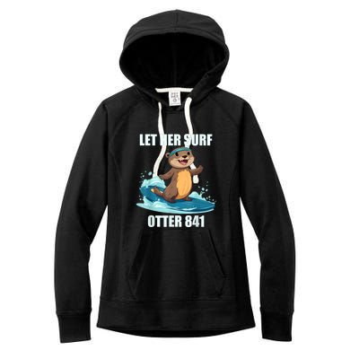 Let Her Surf Otter 841 Women's Fleece Hoodie