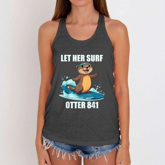 Let Her Surf Otter 841 Women's Knotted Racerback Tank