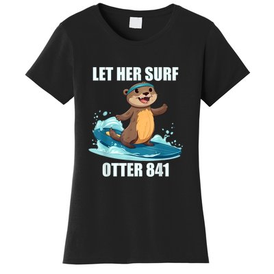 Let Her Surf Otter 841 Women's T-Shirt