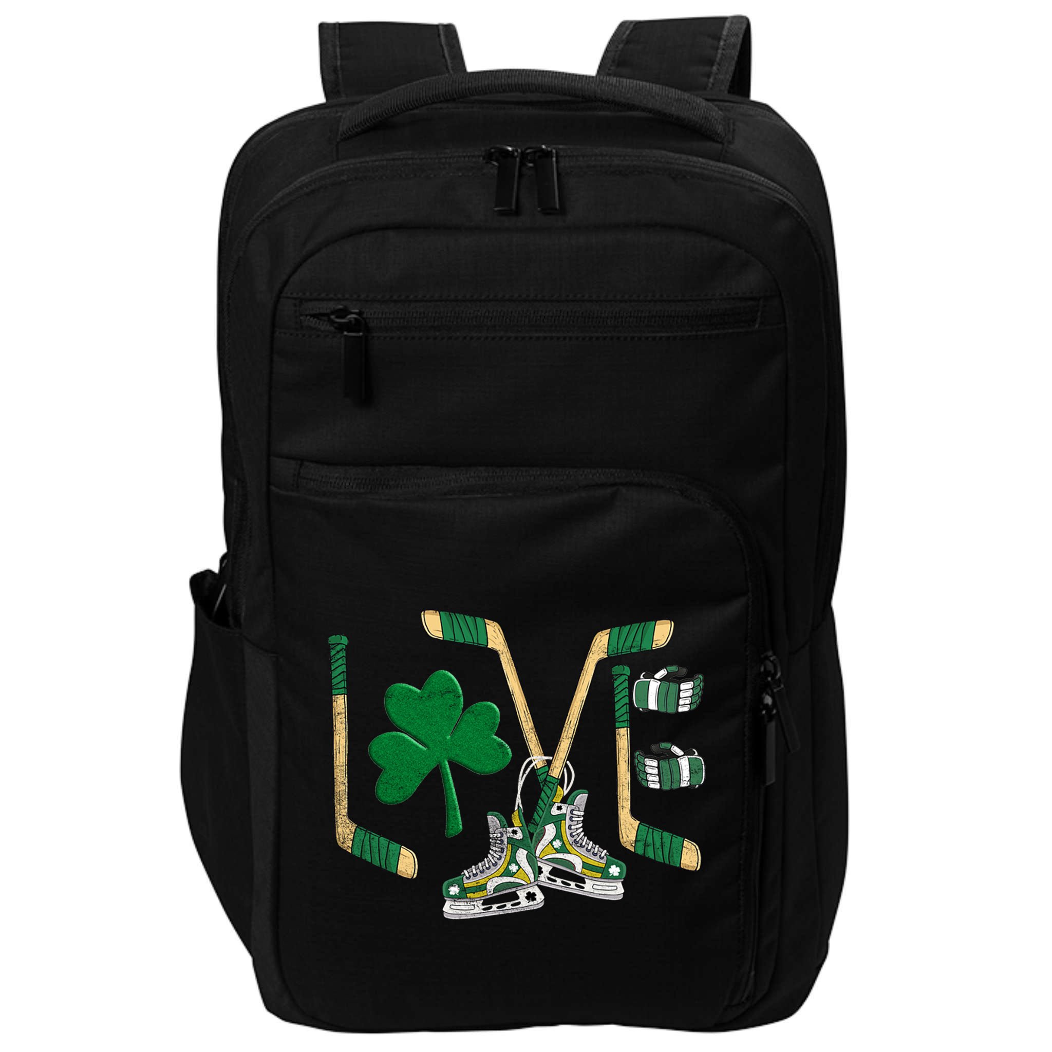 Love Hockey St Patrick's Day Impact Tech Backpack