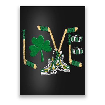 Love Hockey St Patrick's Day Poster
