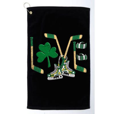 Love Hockey St Patrick's Day Golf Towel