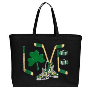 Love Hockey St Patrick's Day Cotton Canvas Jumbo Tote