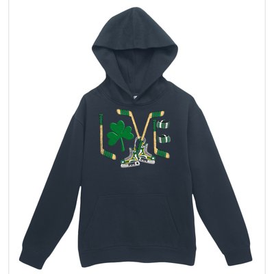 Love Hockey St Patrick's Day Urban Pullover Hoodie