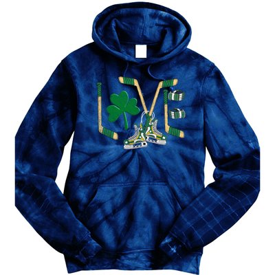 Love Hockey St Patrick's Day Tie Dye Hoodie