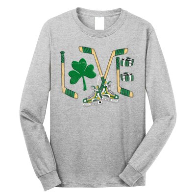 Love Hockey St Patrick's Day Long Sleeve Shirt