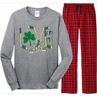 Love Hockey St Patrick's Day Long Sleeve Pajama Set