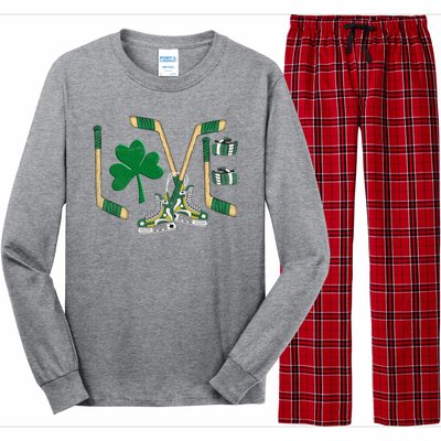 Love Hockey St Patrick's Day Long Sleeve Pajama Set