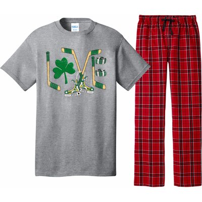 Love Hockey St Patrick's Day Pajama Set